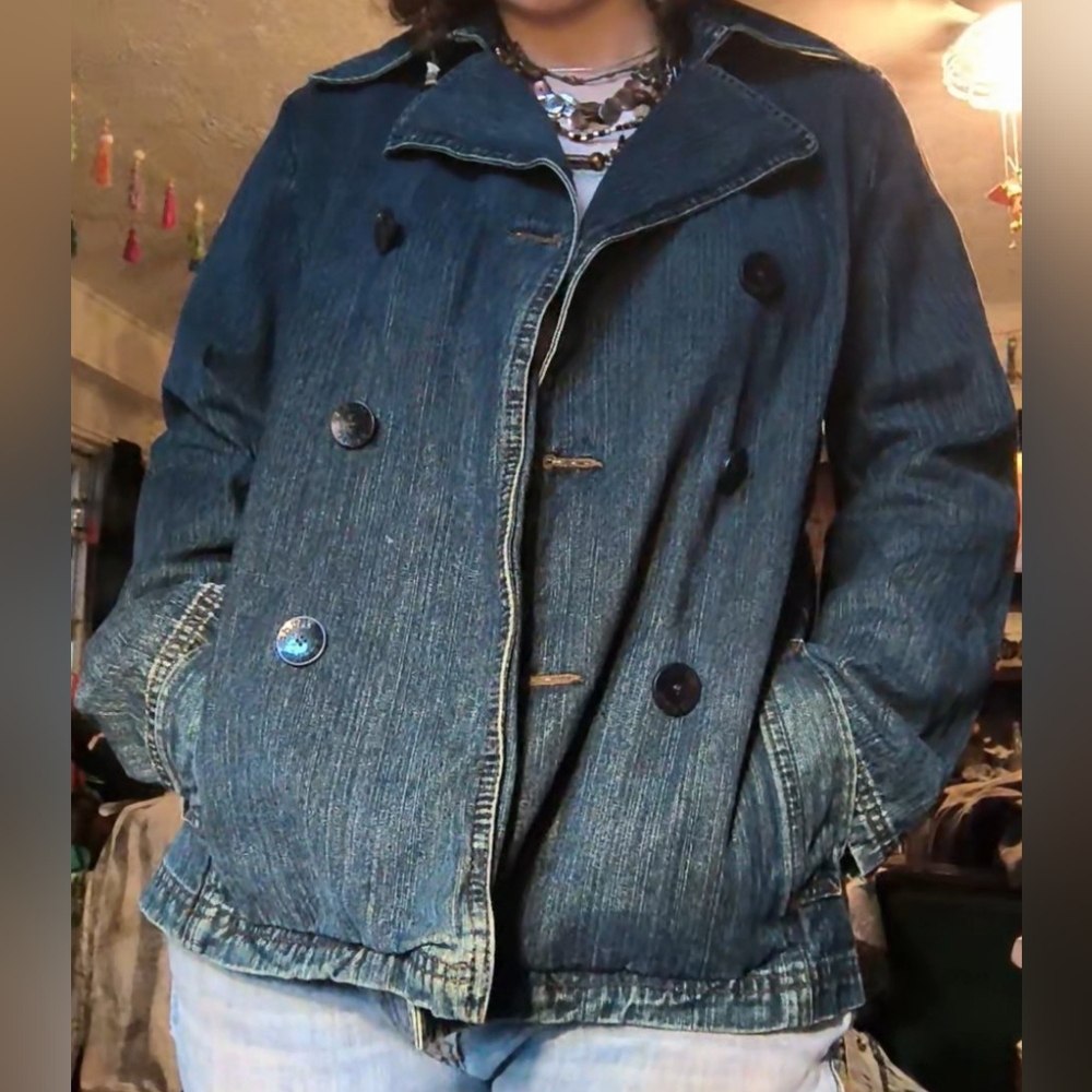 Y2K 2000's Mudd Double-Breasted Blue Jean Jacket - Picture 6 of 9